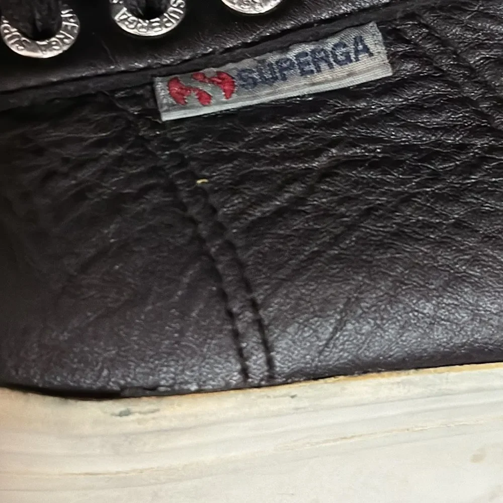 SUPER GA leather sneakers- size 41/9.5‎